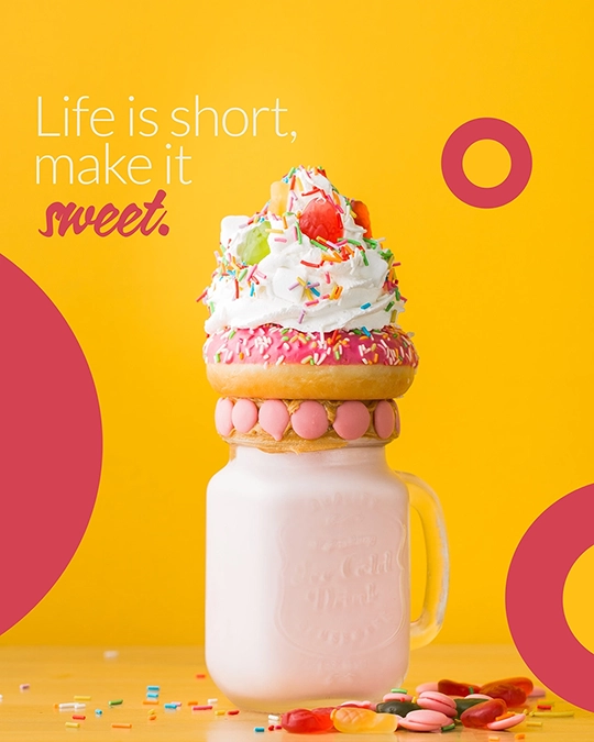 Shake & donut treat.