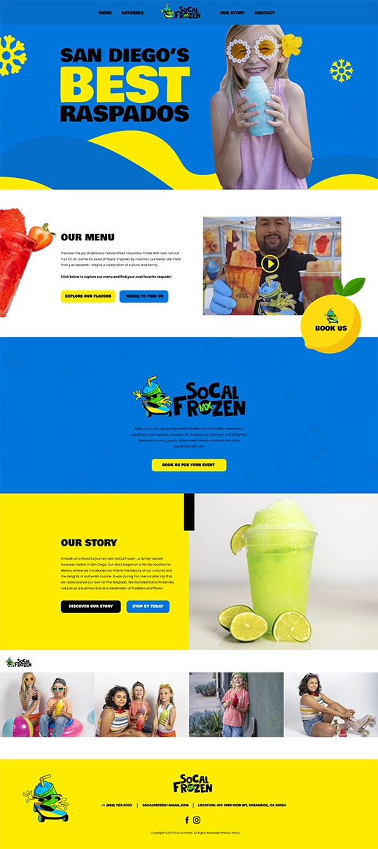 A screenshot preview of So Cal Frozen MX's new website redesign.